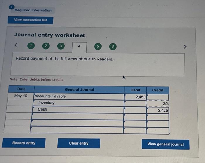 as it rounds Required information [The following information applies to the questions