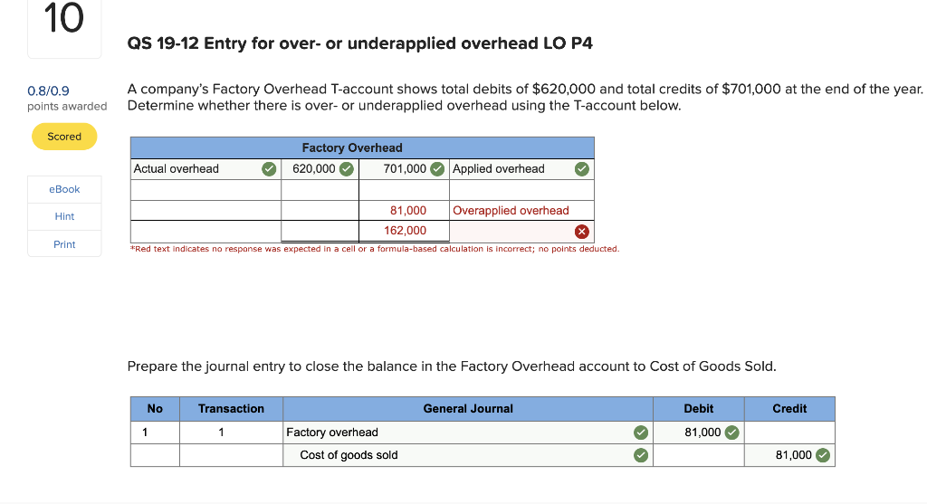  10 QS 19-12 Entry for over- or underapplied overhead LO P4