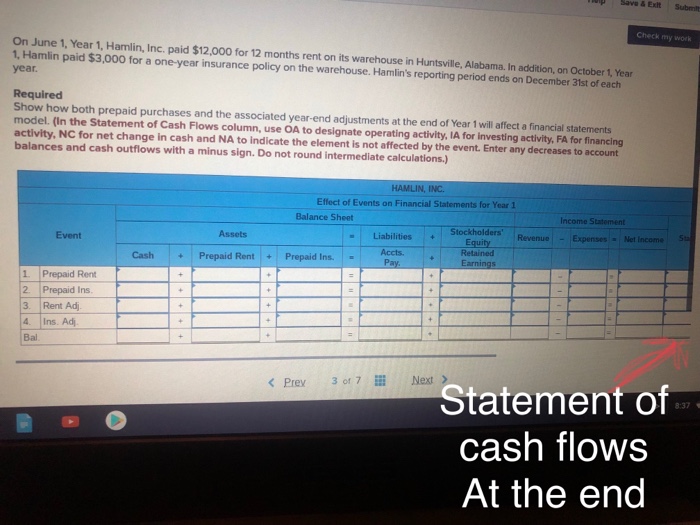  ave & Exit Submit Check my work On June 1, Year