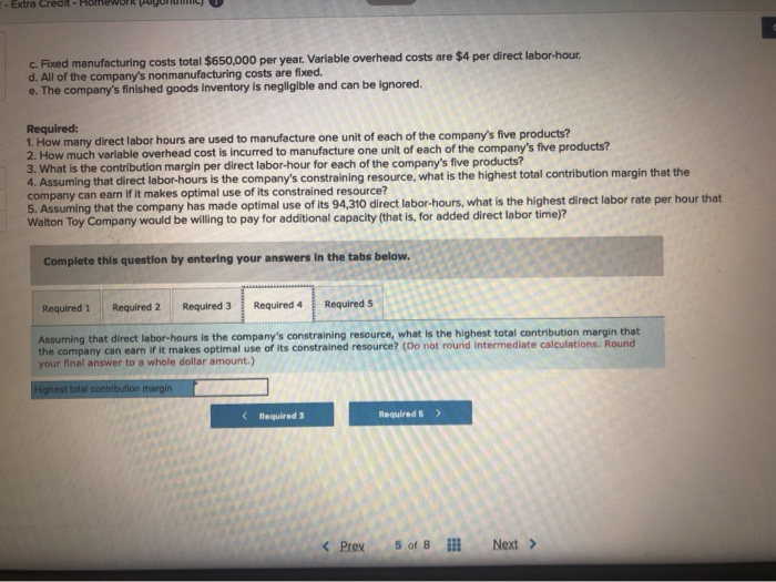 from you in determining an economical sales and production mix for the