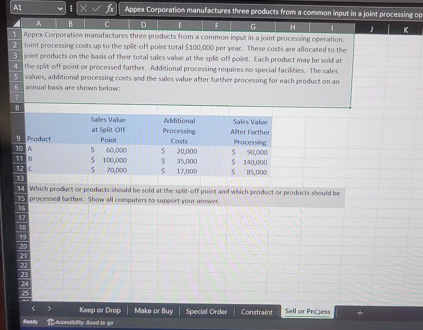 Excel worksheet tab. 3. Submit your completed Excel file to this assignment