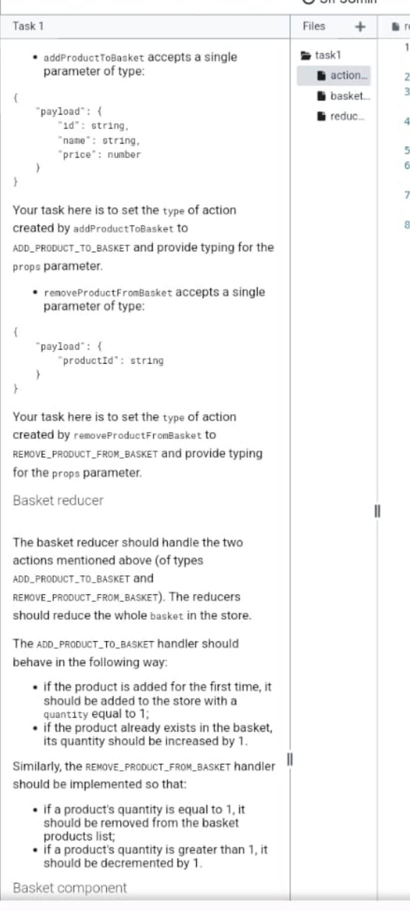 implement basket functionality in Angular and NgRx. Products can be added to