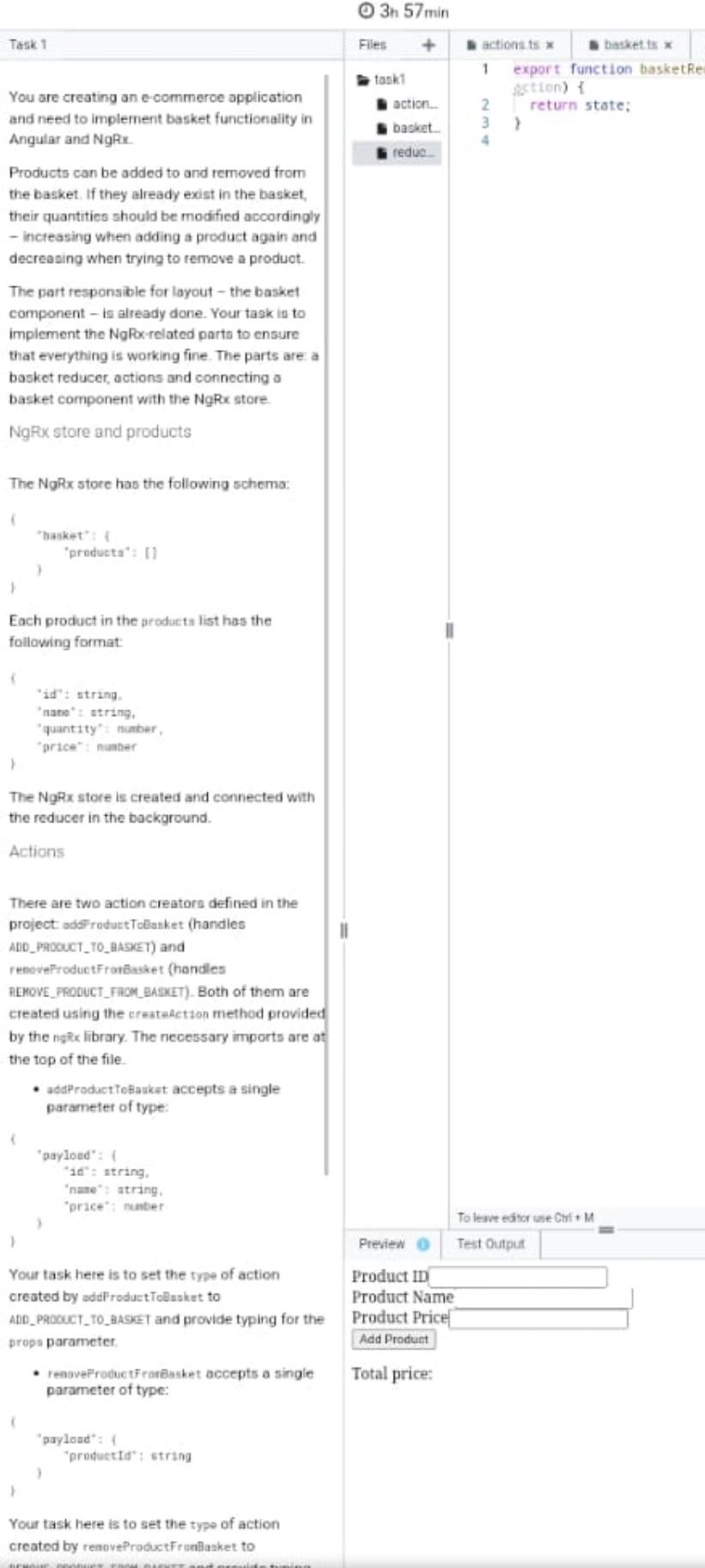 again and decreasing when trying to remove a product. The part responsible