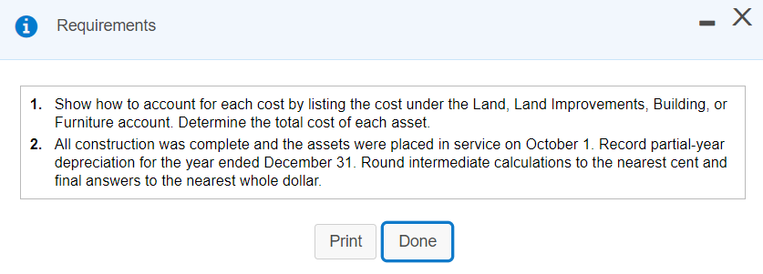 four acres of land b. Additional dirt and earthmoving Fence around the