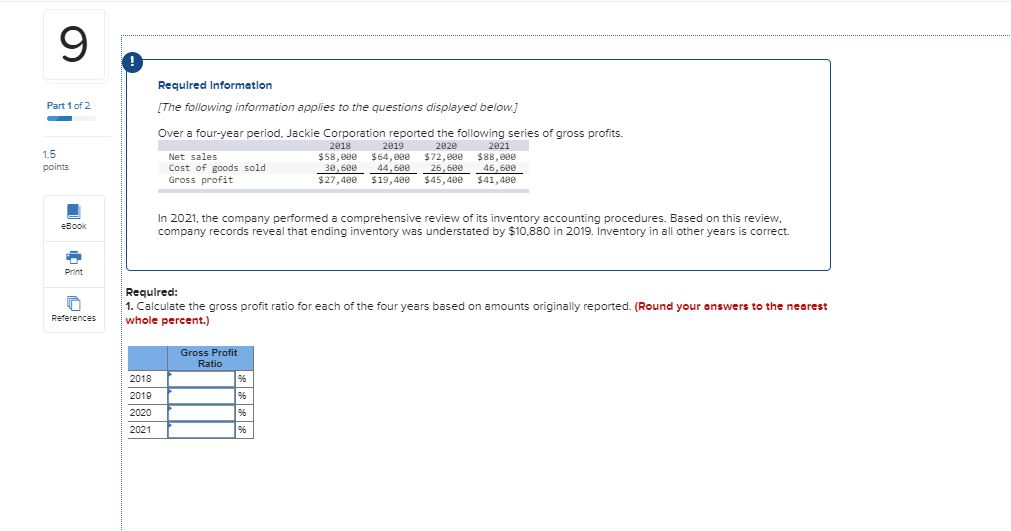 Part 1 and 2 of the same problem, not separate problems Required