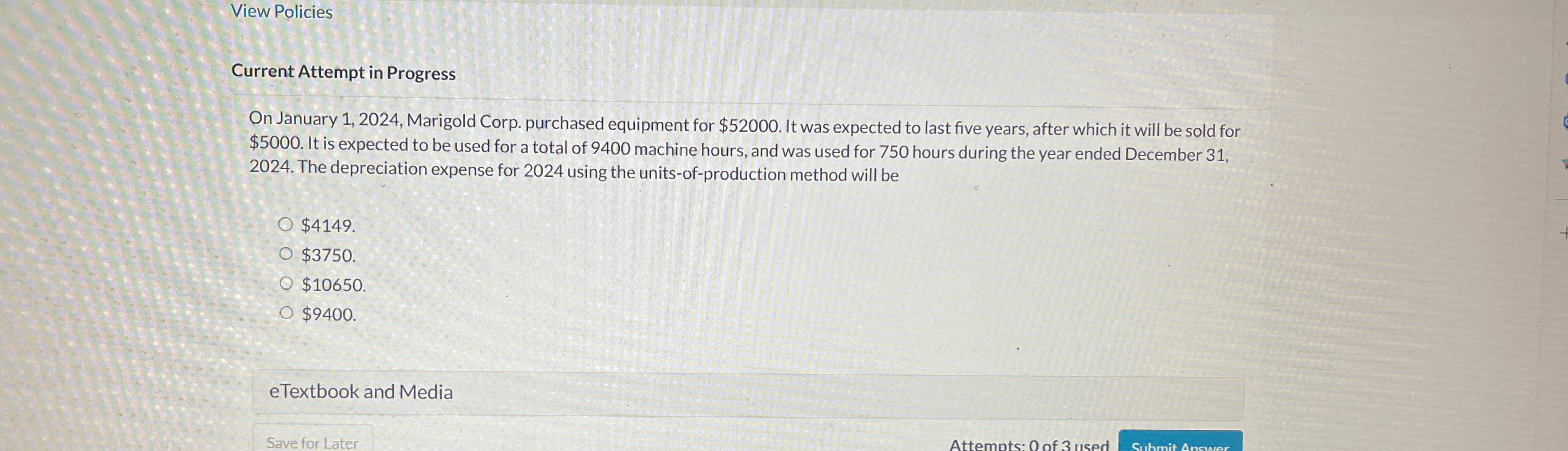  View Policies Current Attempt in Progress On January 1,2024, Marigold Corp.