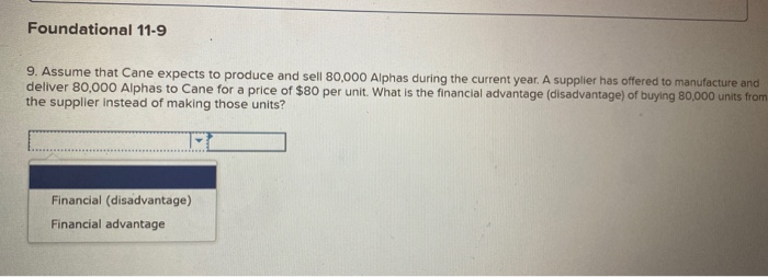 the questions displayed below.) Cane Company manufactures two products called Alpha and
