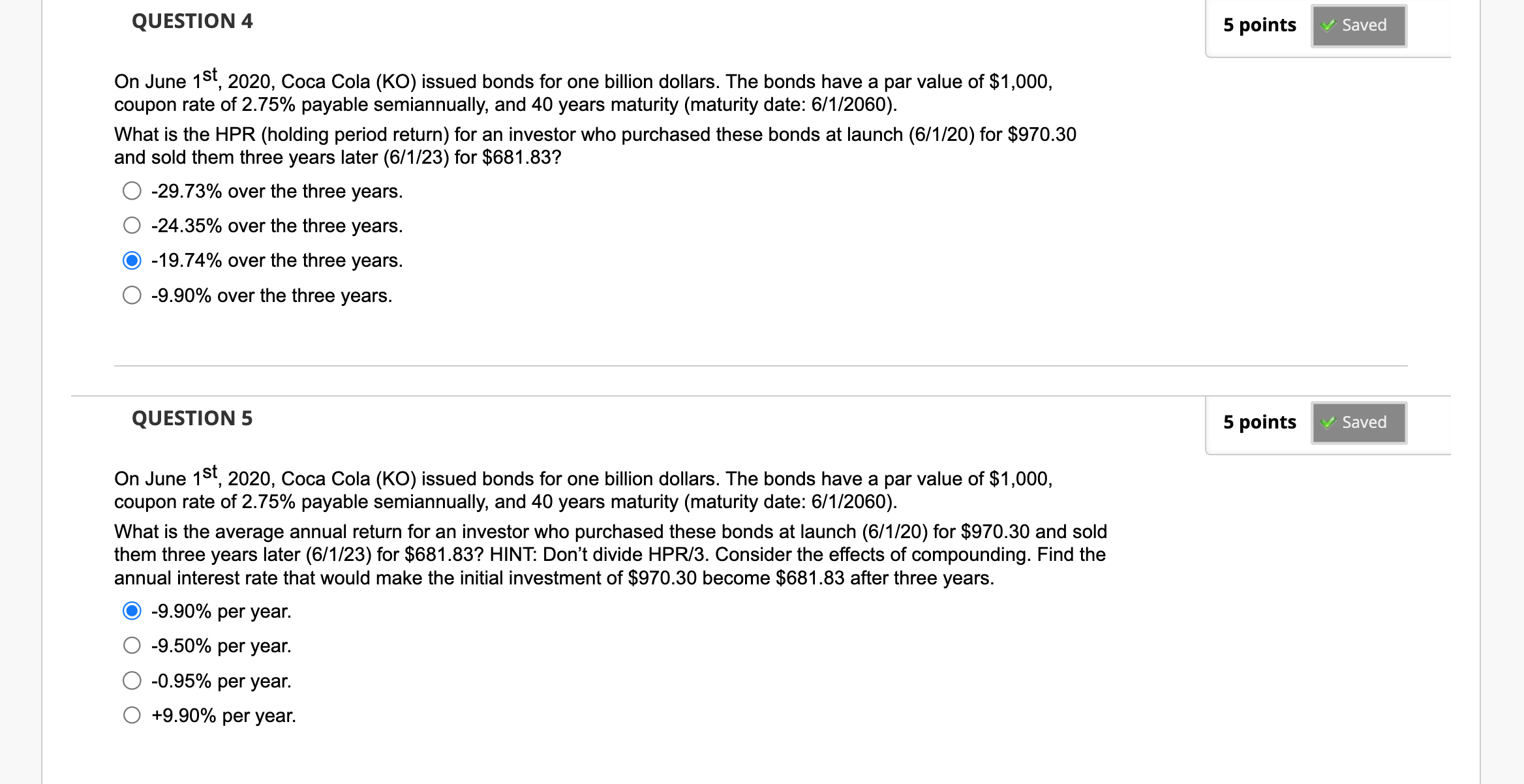  PLEAS HELP! I DON'T UNDERSTANDQUESTION 4 5 points On June 1st,2020,