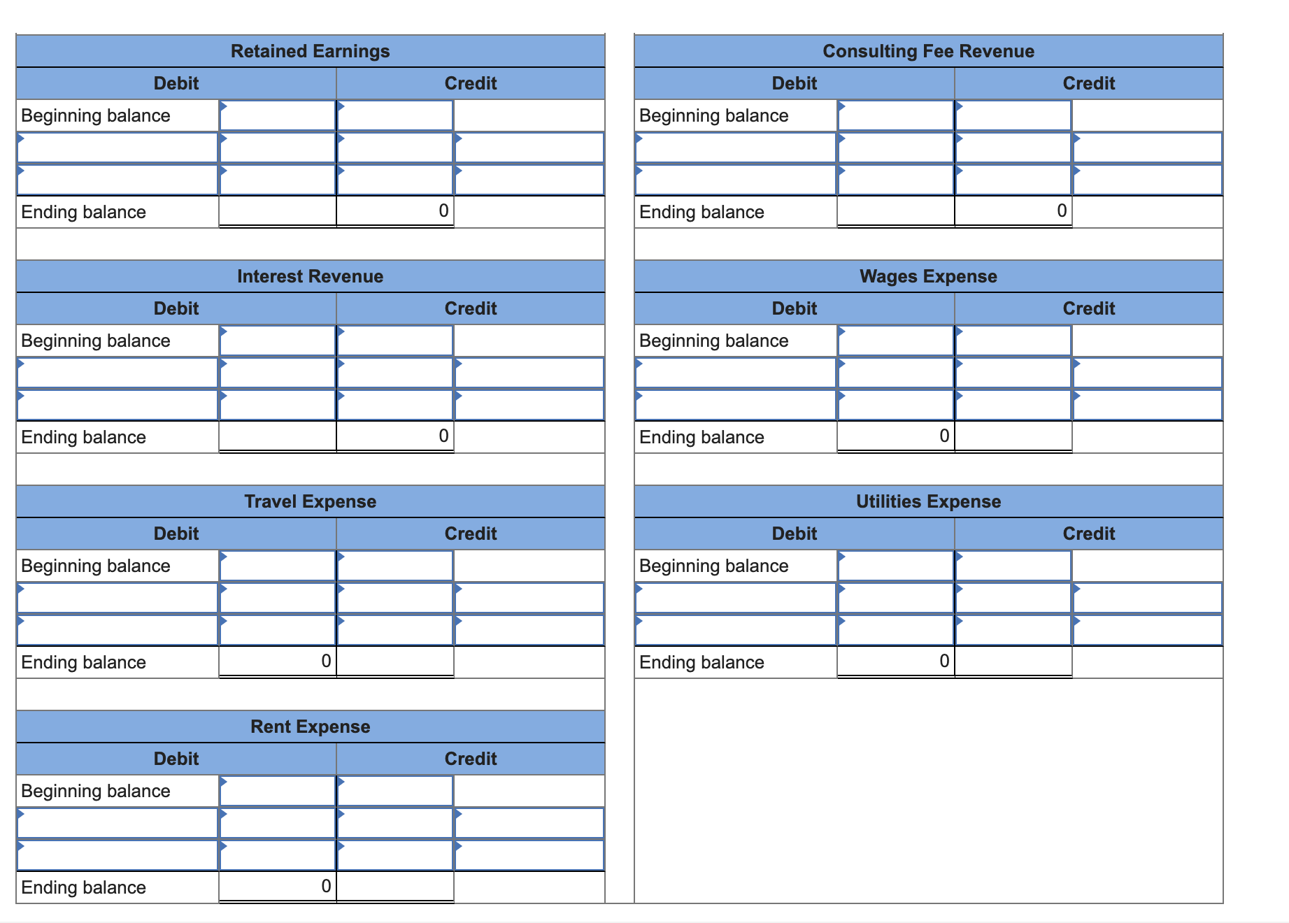 by entering your answers in the tabs below. Enter the beginning balances