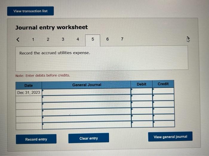 (e) is avallable at year-end for the preparation of adjusting entries: a.