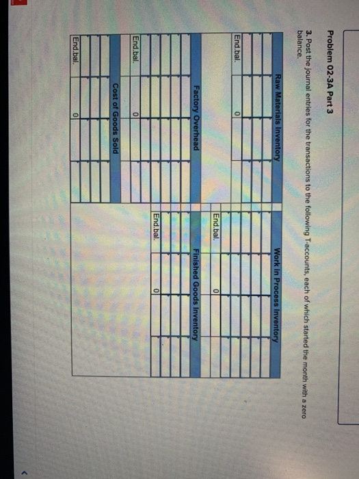 accounts in job order costing LO P1, P2, P3 The following information