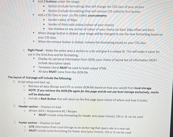 be sure to follow instructions for submitting your work. NOTE: jQuery MUST