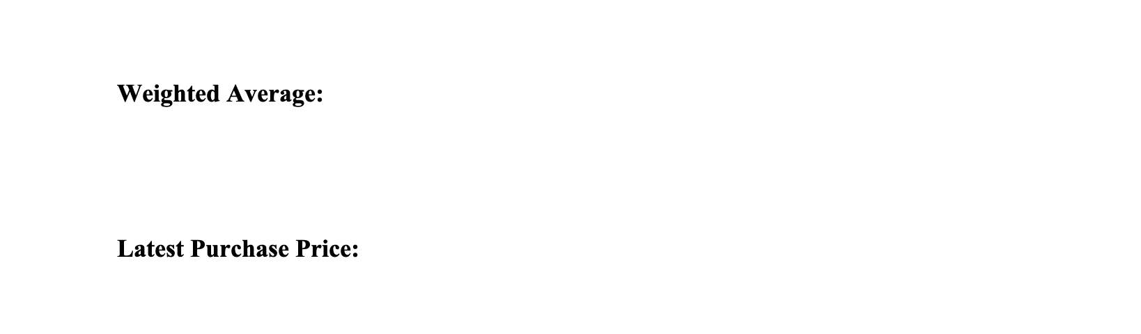 in the inventory. Below is a record of purchases during this first