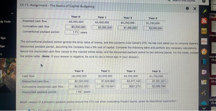 payback period that helps in their capital budgeting decisions. Consider the case