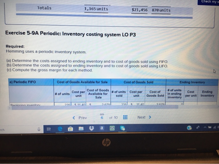 information Use the following information for the Exercises below. [The following information