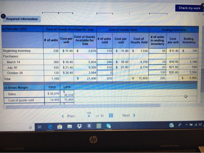 purchases and sales for its only product. Date Activities Jan. 1 Beginning