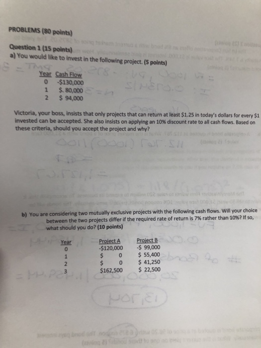  PROBLEMS (80 points) Question 1 (15 points) a) You would like