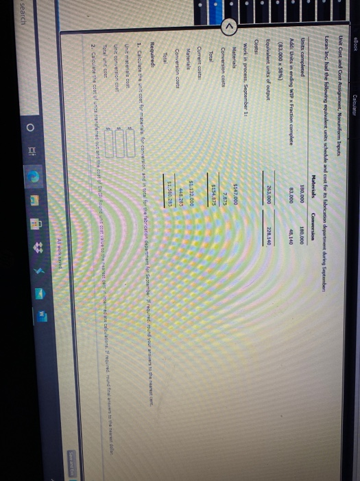  Bock Calcuno Unit Cost and Cost Assignment, Nonuniform Inputs Loran Inc.