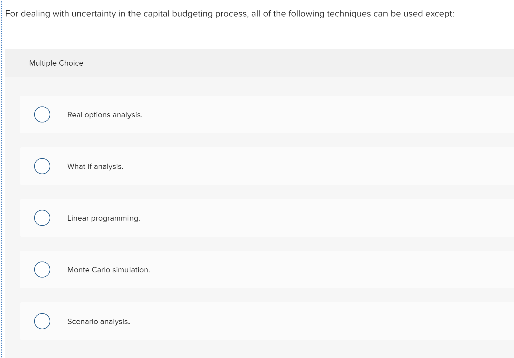 capital budget under conditions of capital rationing. Multiple Choice The profitability Index