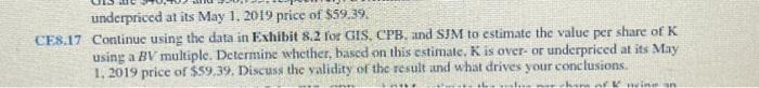  CF8,17 Continue using the data in Exhibit 8.2 for GIS, CPB,
