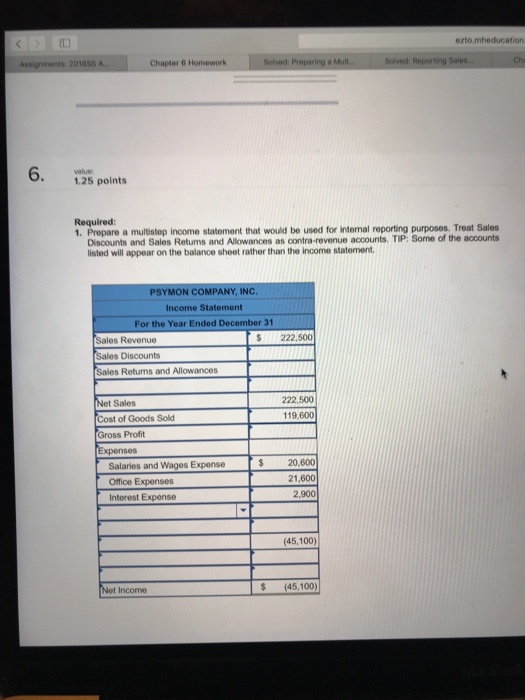 a Mut. Solved: Reporting Sales E connect ACCTCY 2036: Summer 2018 ACCOUNTING