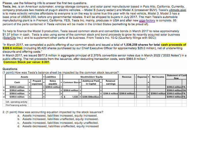  Please, use the following info to answer the first two questions