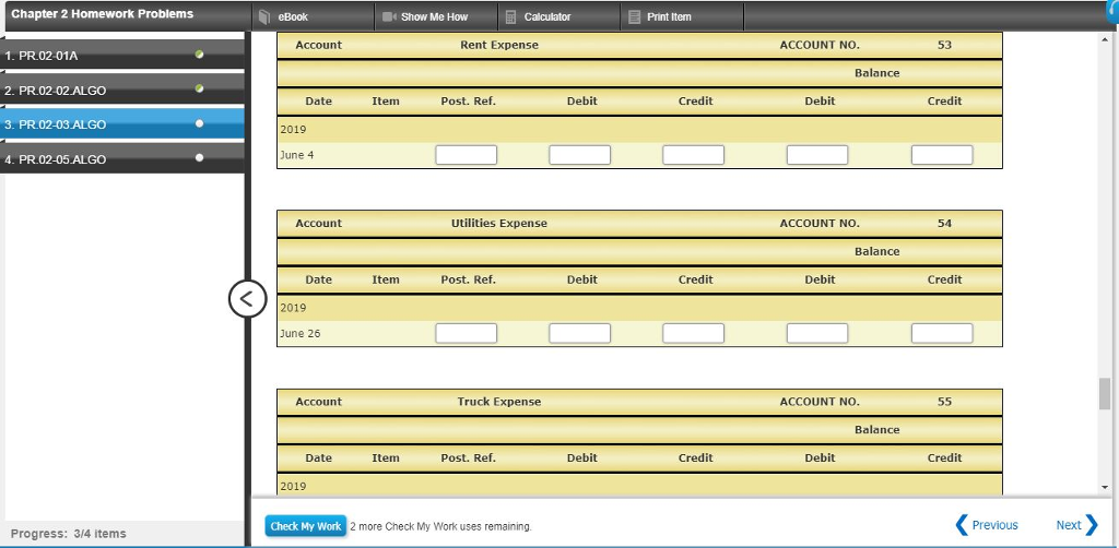 June 4 to end of month, $2,720 Purchased a truck for $23,000,