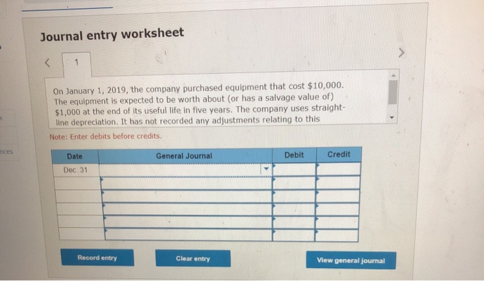  Journal entry worksheet
