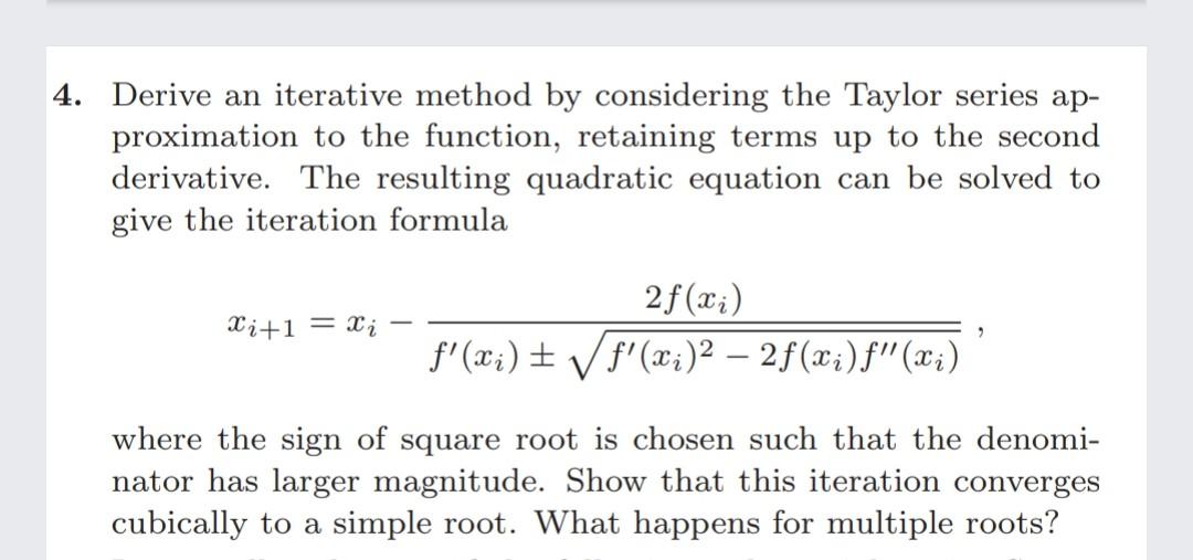 numerical methods please write very detailed solution, pen and paper question. please