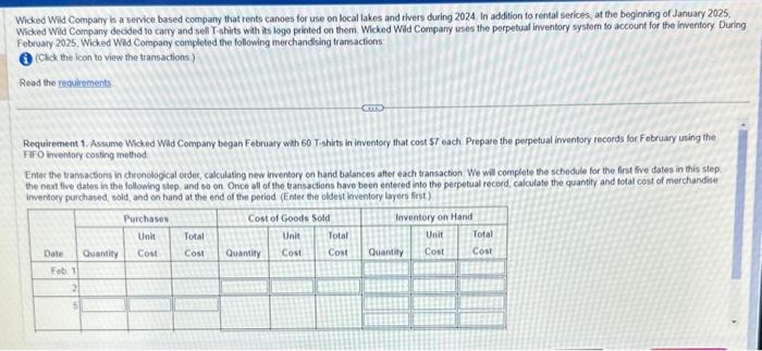  help ASAP plz Wicked Wid Compary bs a service based company