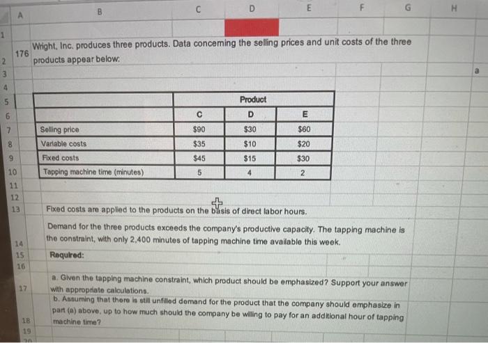 Urgently needed. Please show full working D E F 1 Wright, Inc.
