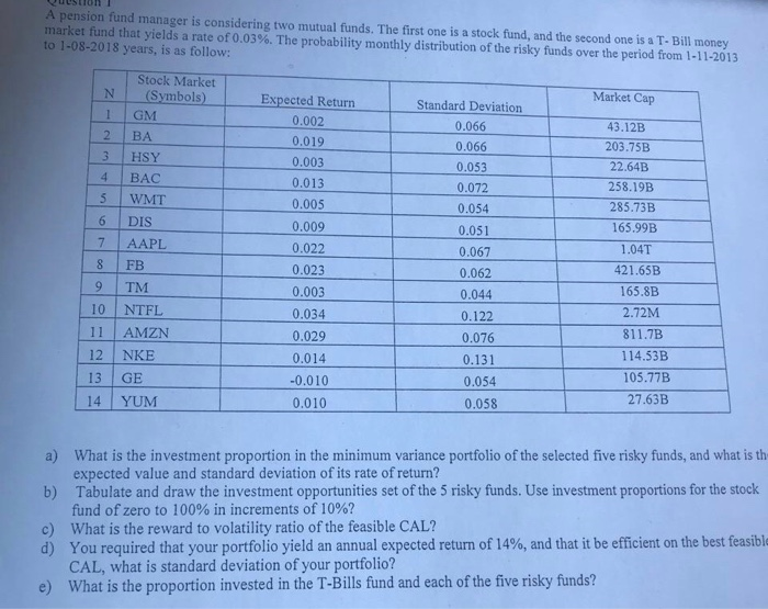  Please help help help A pension fund manager is considering two