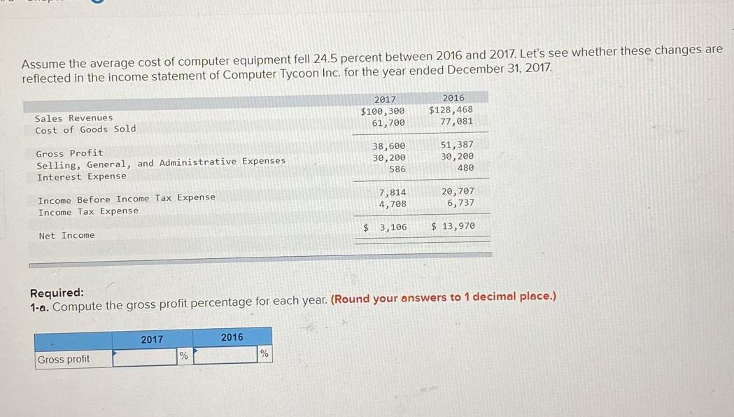 \\) in 2017 and \\( \\$ 49,800 \\) in 2016 . Compute