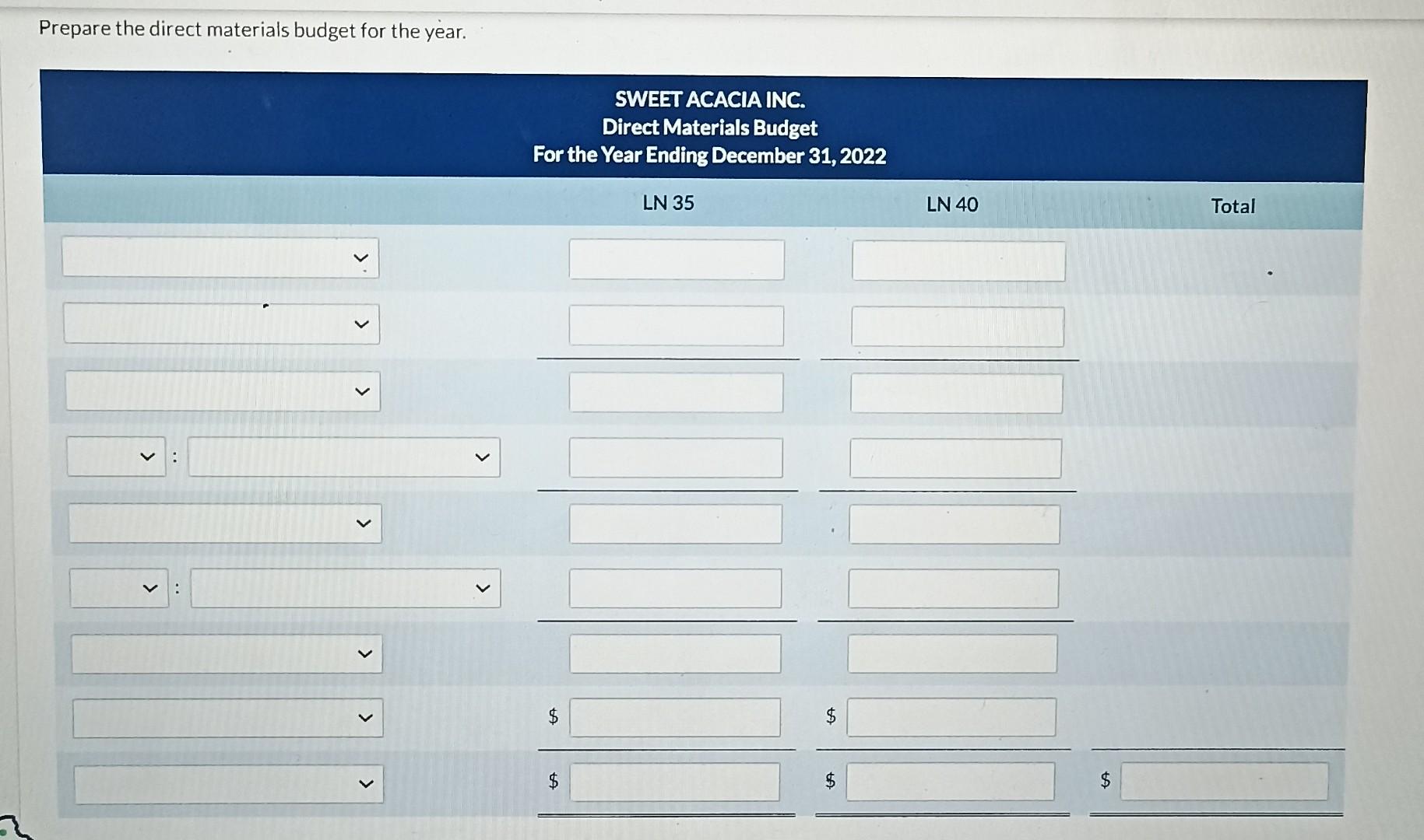 following data: An accounting assistant has prepared the detailed manufacturing overhead budget