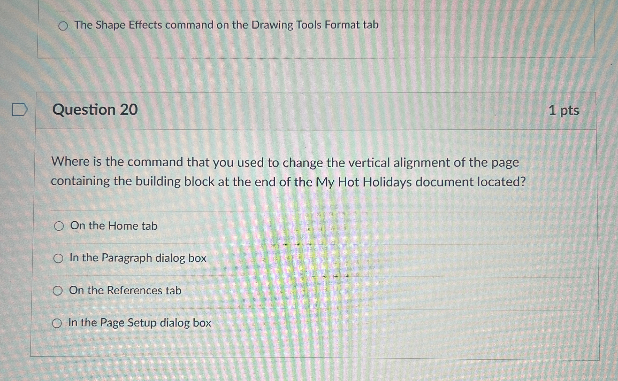  The Shape Effects command on the Drawing Tools Format tab Question