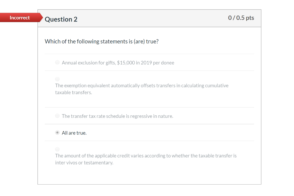  Got this one wrong please help! Incorrect Question 2 0/0.5 pts