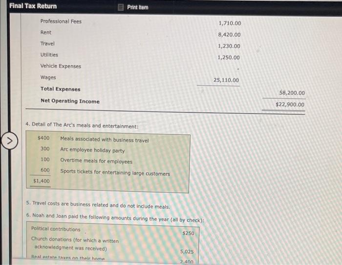 Tax Return Print item Comprehensive Problem 1 - Part 1: Taxpayer Information,