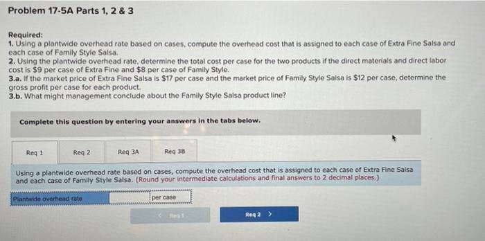 plantwide overhead rate LO A1, A2, P1, P3 The following information applies
