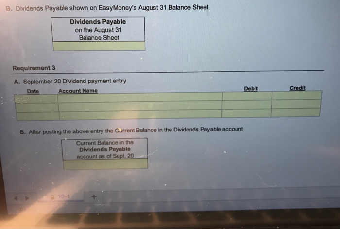 Recording Dividends On August 15, 2019, EasyMoney, Inc.'s Board of Directors meets