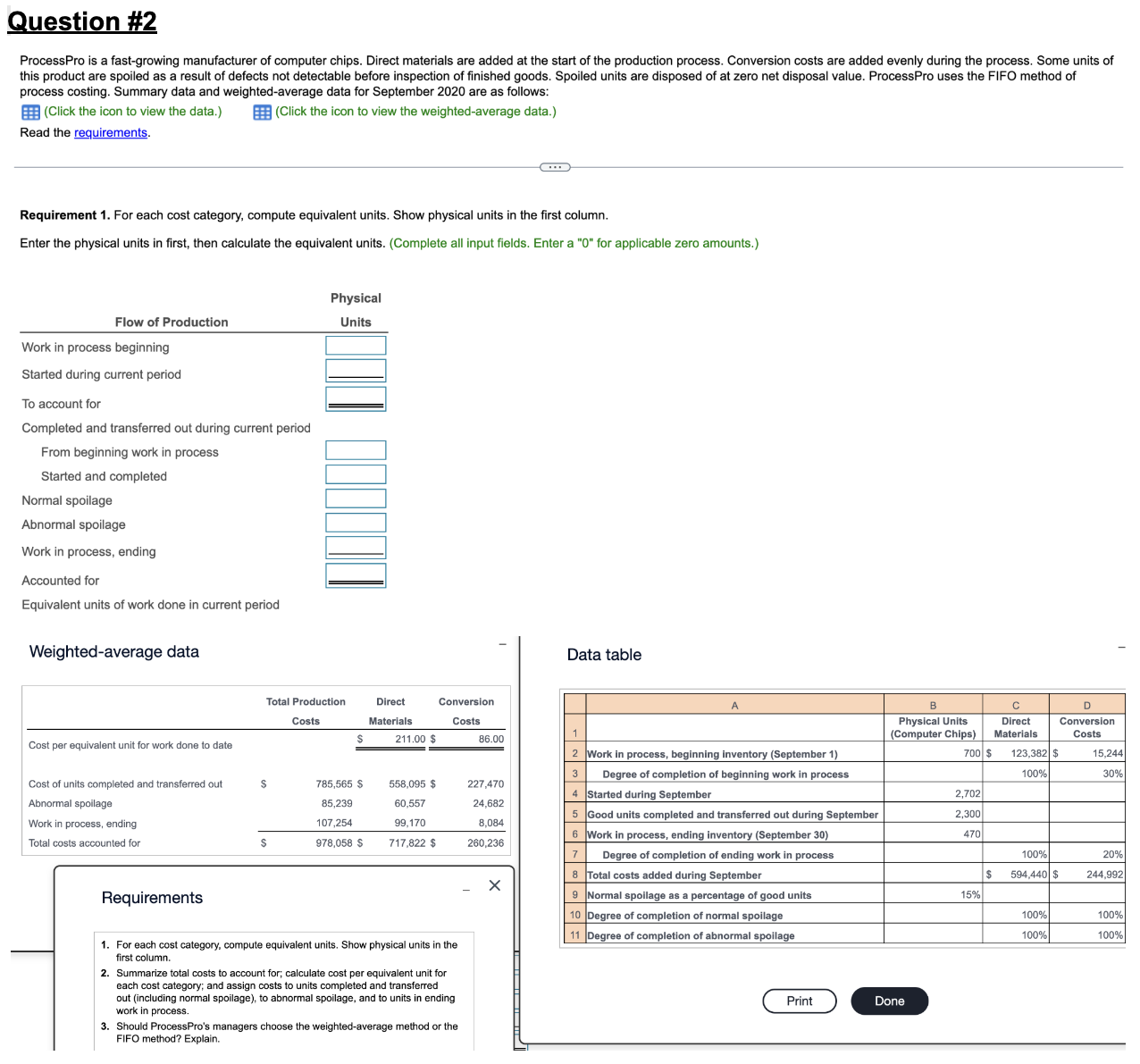  Question #2 ProcessPro is a fast-growing manufacturer of computer chips. Direct