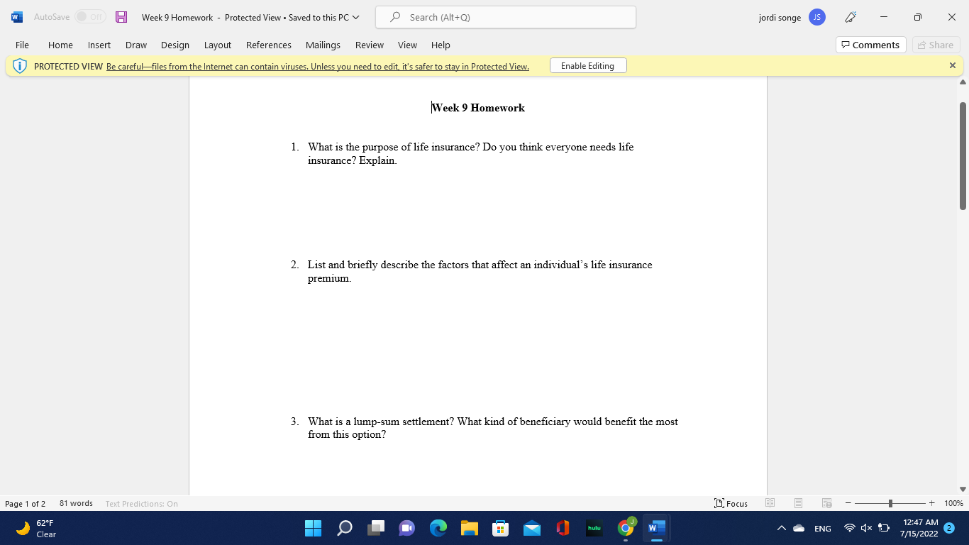  please answer these 5 question from my personal finance class 1.