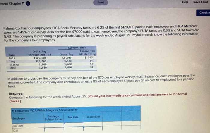  ment Chapter 116 Help Seve & Exit Check Paloma Co. has