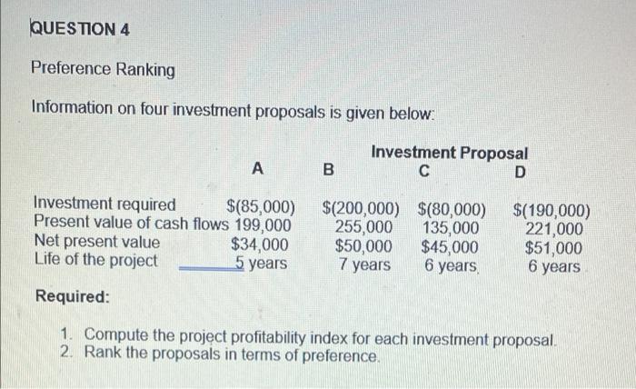 have a ten-year life and would require a $2,000,000 investment in equipment.