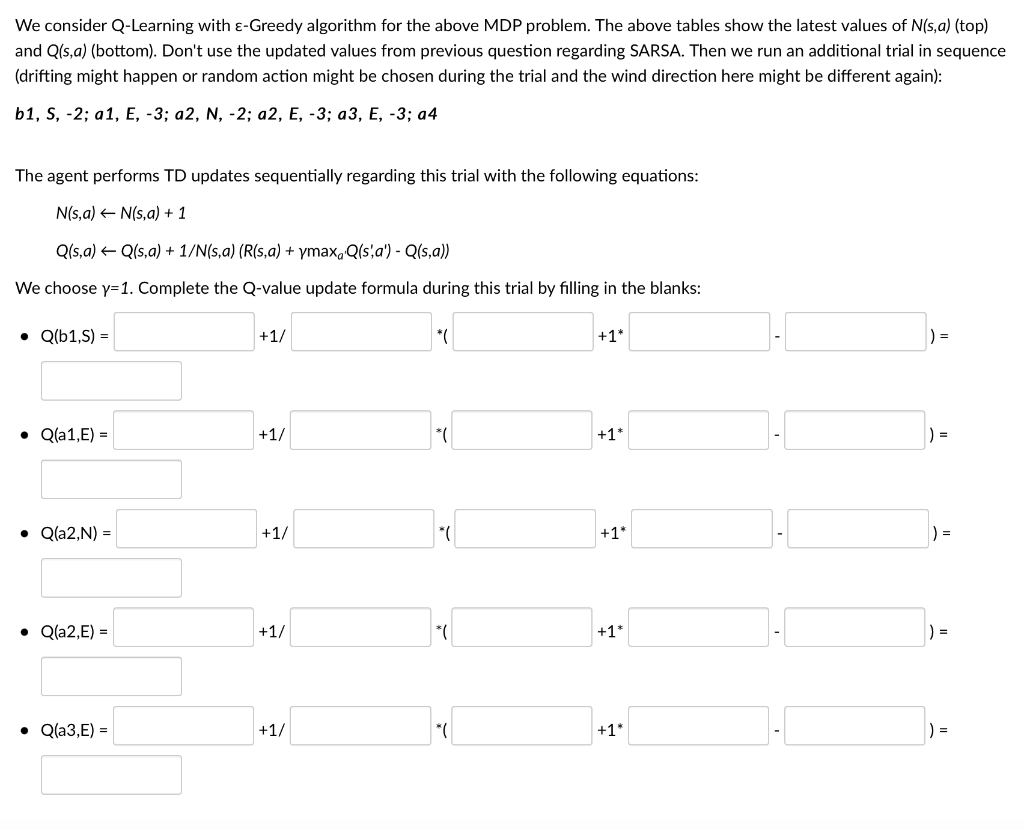  We consider Q-Learning with -Greedy algorithm for the above MDP problem.