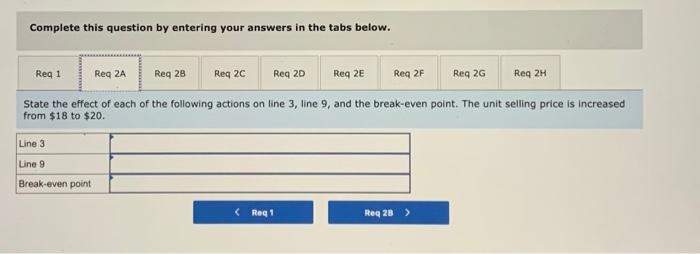 the effect of each of the foliowing actions on line 3, line
