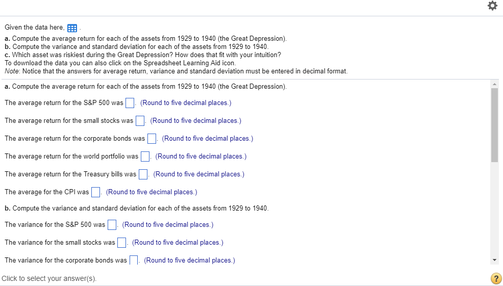  Given the data here, EEB a. Compute the average return for