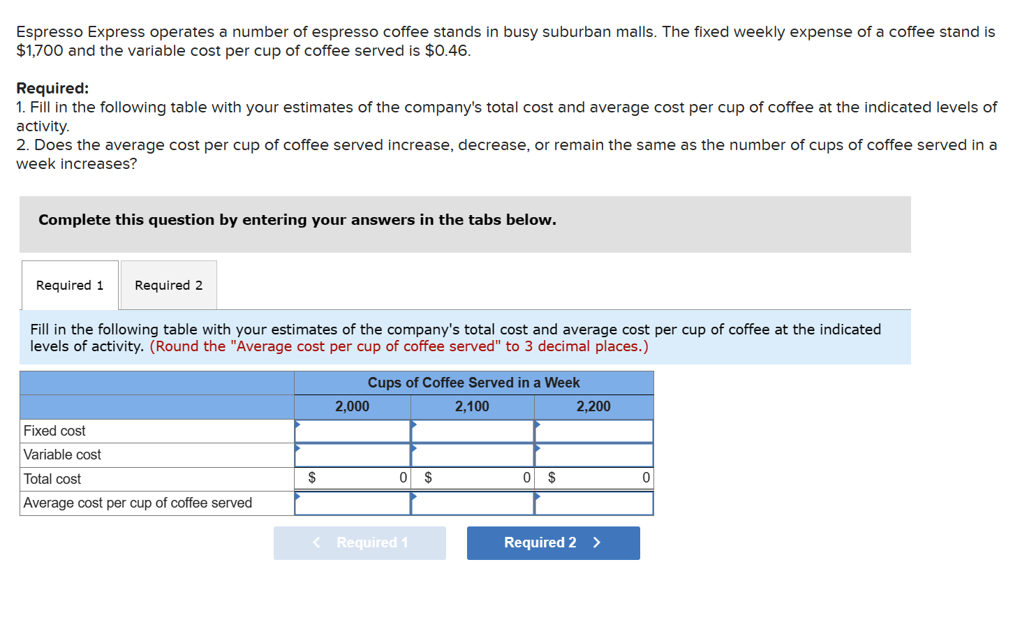 Need some help figuring out this question Espresso Express operates a number