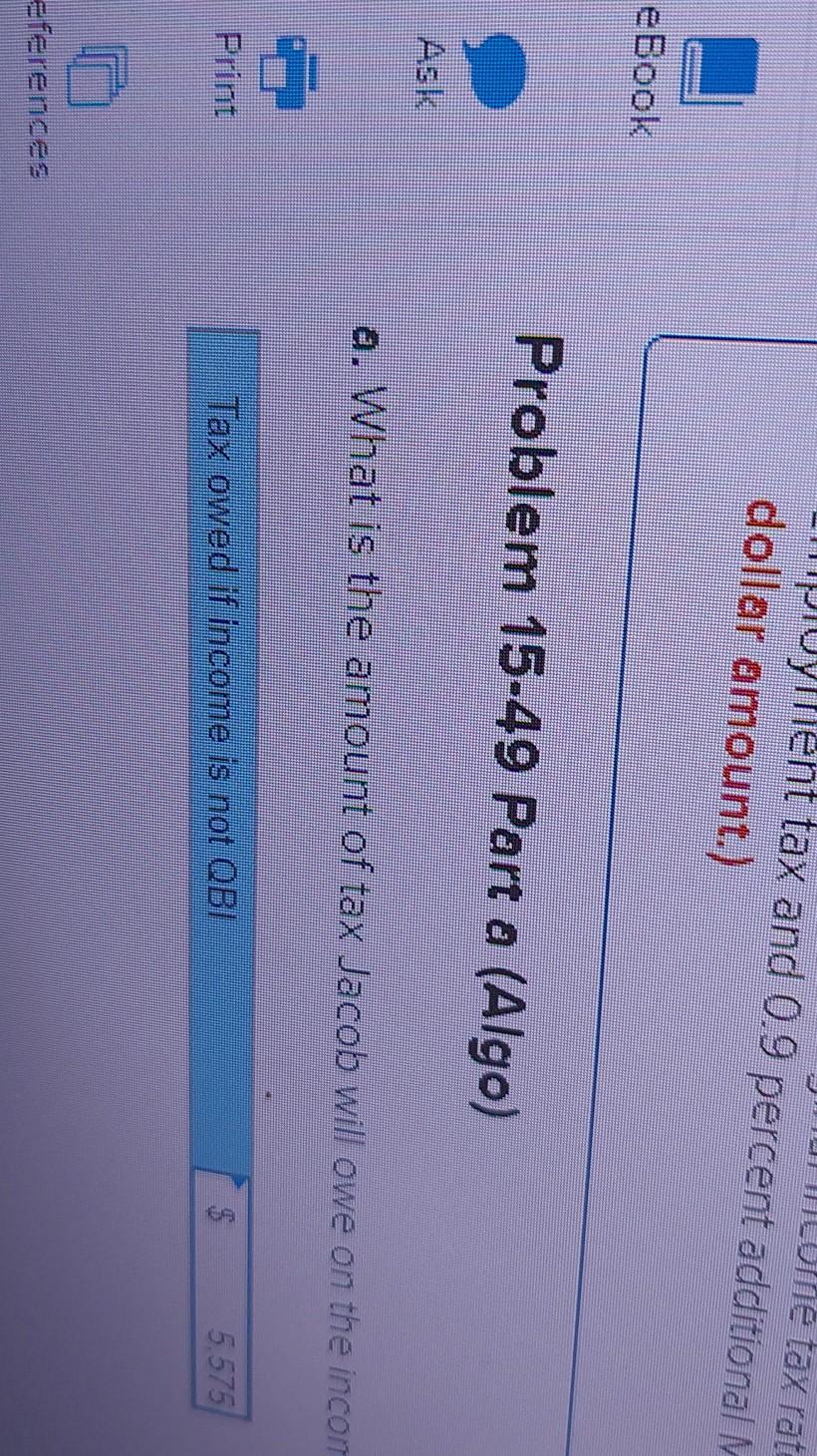 bus for the year. Jacob's marginal income tax rate is 37 percent.