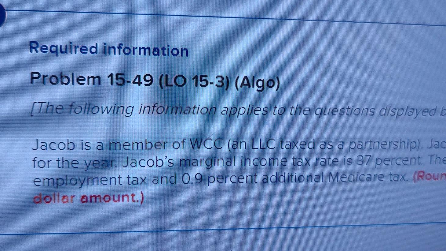 The business allocation is subject to a employment tax and 0.9 percent