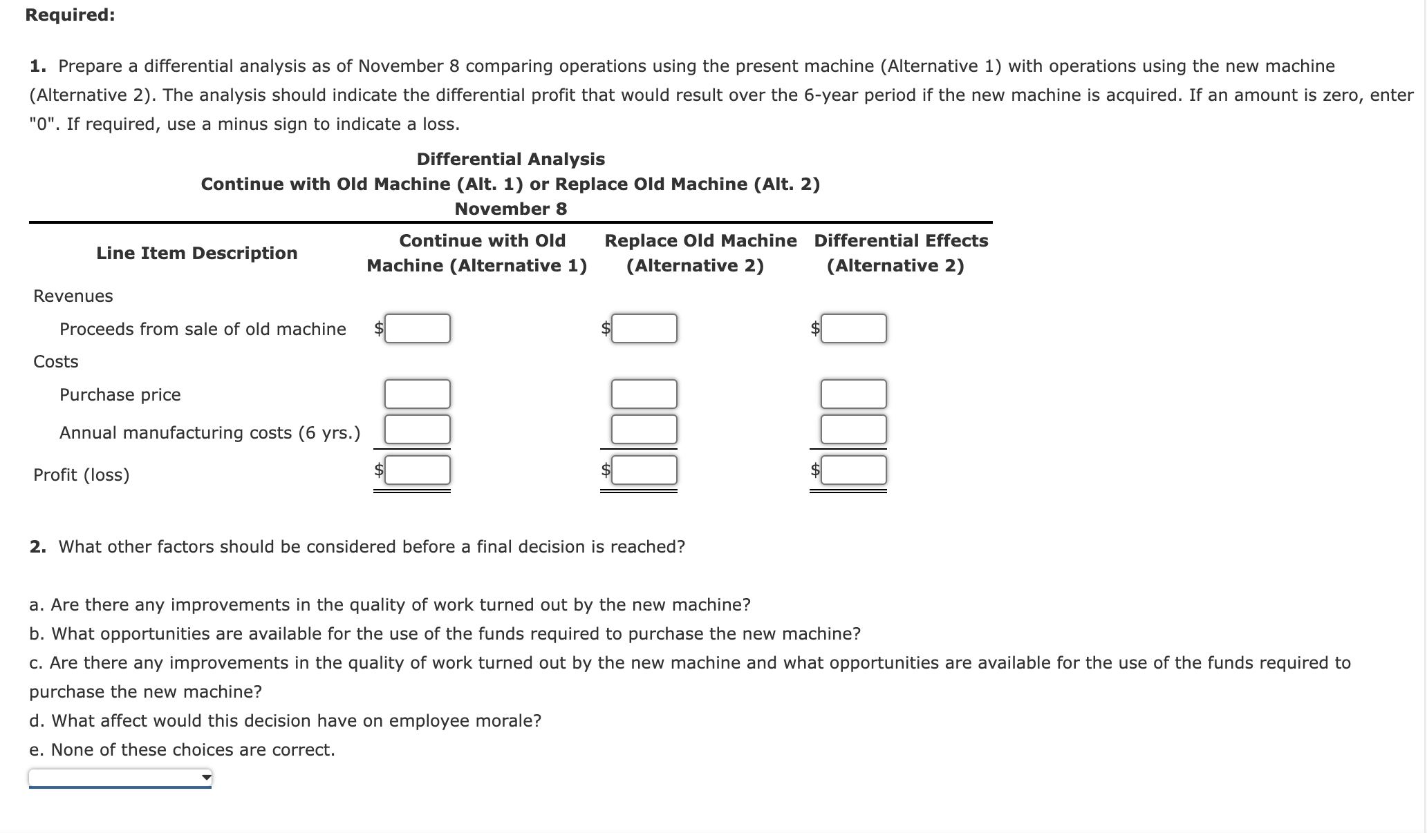 replacing a machine that has been used in its factory for 4